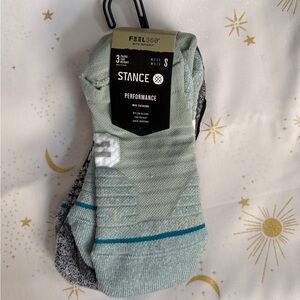Stance 3-Pack Men's Performance Socks - Gray and Black and Green